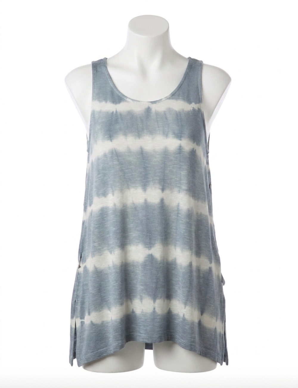NEW SHE + SKY tie dye slub knit tank in grey